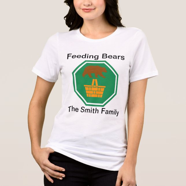 Camiseta Triblenda Oso y cesta de picnic (Anverso)