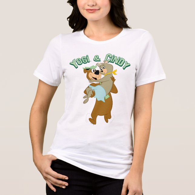 Camiseta Triblenda Oso Yogi Cargando Cindy Bear (Anverso)