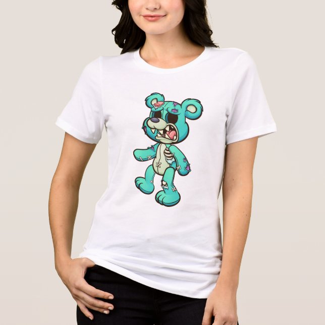 Camiseta Triblenda Oso Zombie Verde (Anverso)