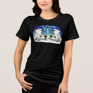 Camiseta Triblenda Osos polares zombies bebiendo soda, Luces del Nort