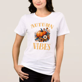 Camiseta Triblenda Otoño Calabaza estética de Halloween y arte de flo