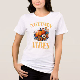 Camiseta Triblenda Otoño Calabaza estética de Halloween y arte de flo
