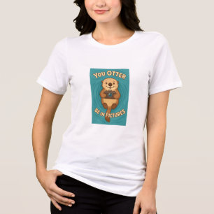 Camiseta Triblenda Otter Be in Pictures Cute Sea Otter con cámara