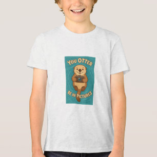 Camiseta Triblenda Otter Be in Pictures Cute Sea Otter con cámara