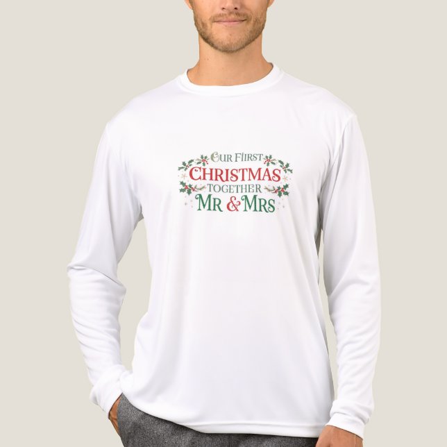 Camiseta Triblenda Our First Christmas Together Mr. & Mrs. (Anverso )
