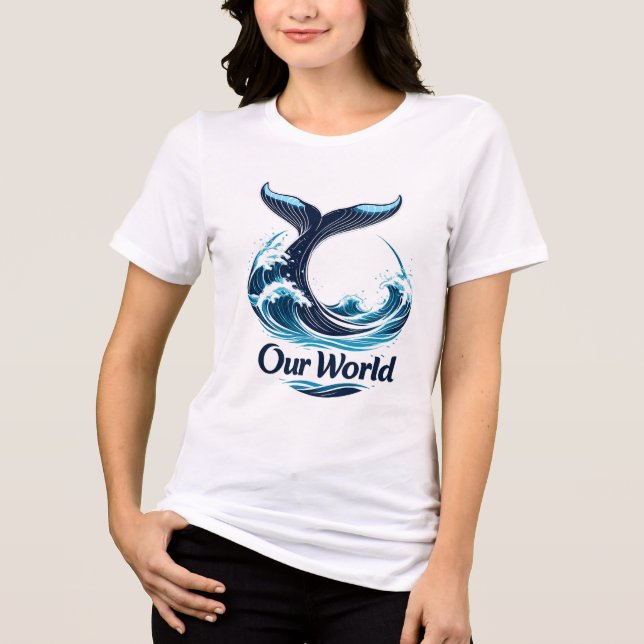Camiseta Triblenda Our World Whale Tail Ocean Conservation (Anverso)