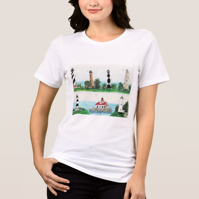 CAMISETA TRIBLENDA OUTER BANKS NORTH CAROLINA LIGHTHOUSES (Anverso)