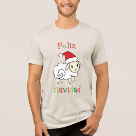 Camiseta Triblenda Oveja Navideña Adorable – Feliz Navidad