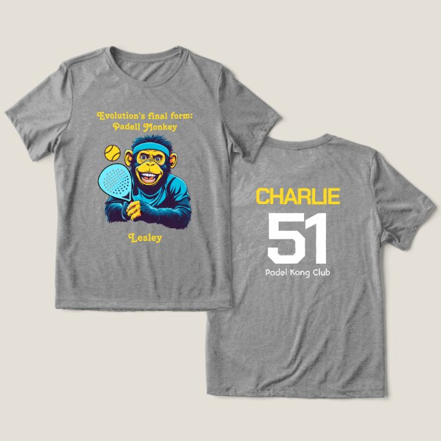 Camiseta Triblenda Padel Monkey Business Smashwear (Diseño Anverso y Reverso)