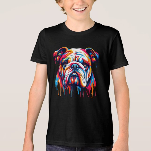 Camiseta Triblenda Paint Drip Bulldog (Anverso)