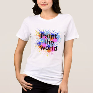 Camiseta Triblenda Paint the World - Colorful Paint Splatter Typograp