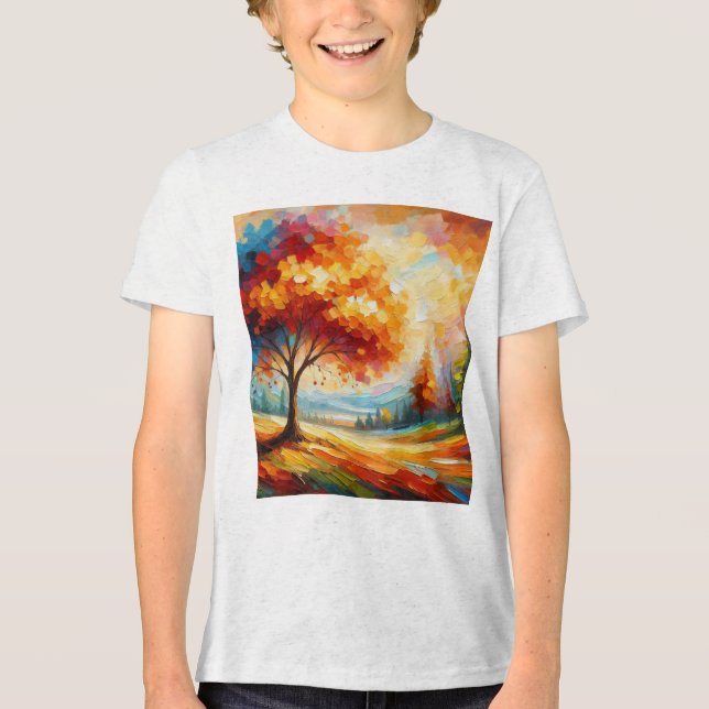 Camiseta Triblenda Paintaje paisajístico con colores brillantes-96771 (Anverso)