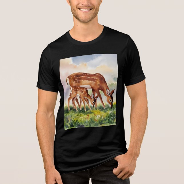 Camiseta Triblenda Painted Deer Mom and Baby (Anverso)