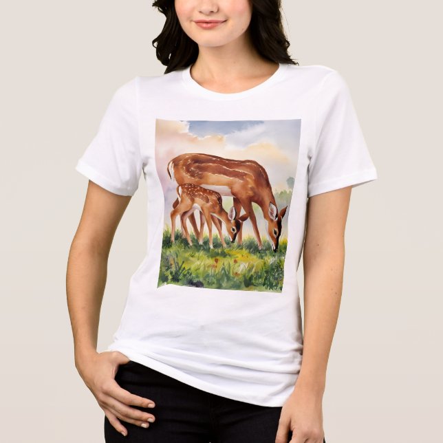 Camiseta Triblenda Painted Deer Mom and Baby (Anverso)