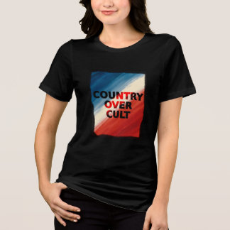 Camiseta Triblenda País sobre Culto – Franjas de pintura patrióticas