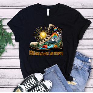 Camiseta Triblenda Paisaje montañoso de senderismo gráfico de bota na