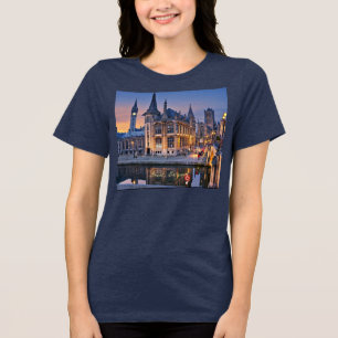 Camiseta Triblenda Paisaje urbano de Gante, Bélgica