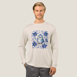 Camiseta Triblenda Pájaro azul con flores