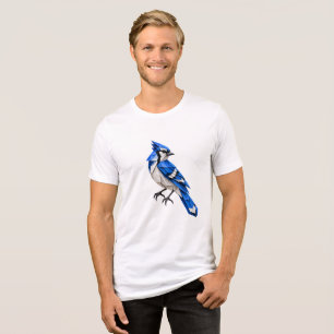 Camiseta Triblenda Pájaro de origami de arrendajo azul Arte de papel 