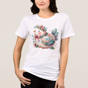Camiseta Triblenda Pájaro folclórico con encanto Pastel Boho