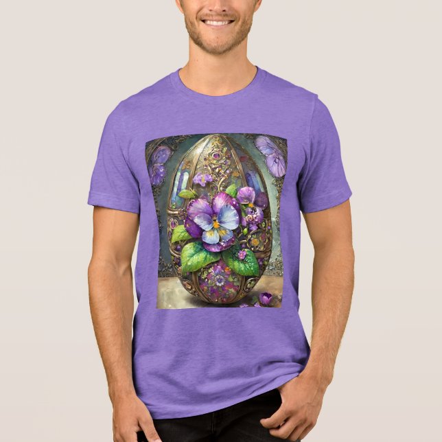Camiseta Triblenda Pájaros en flor violan el huevo de Pascua (Anverso)