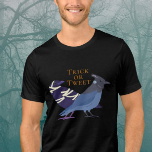 Camiseta Triblenda Pájaros Halloween Truco o Tuit 