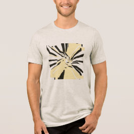 Camiseta Triblenda Pale Yellow Black Swirling Abstract Floral Pop Art