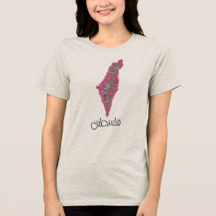 Camiseta Triblenda Palestina con flores