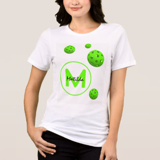 Camiseta Triblenda Paleta de Pickleball Deportiva con Nombre Inicial