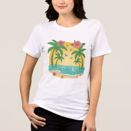 Camiseta Triblenda Palm Paradise – Tropical Summer T-Shirt for Women