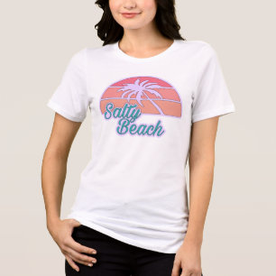 Camiseta Triblenda Palmera de la playa salada al atardecer (frente)