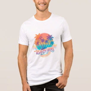 Camiseta Triblenda Palmeras USA 250 años Patriótico Desierto Amanecer