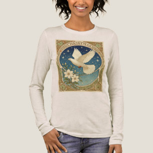 Camiseta Triblenda Paloma de Navidad con panel decorativo de estilo v