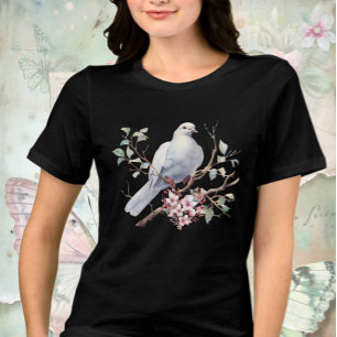 Camiseta Triblenda Paloma y Corazón de Flor