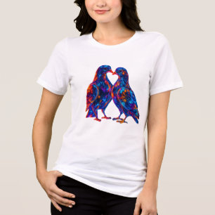 Camiseta Triblenda Palomas de vidrio coloridas - Neon Bird