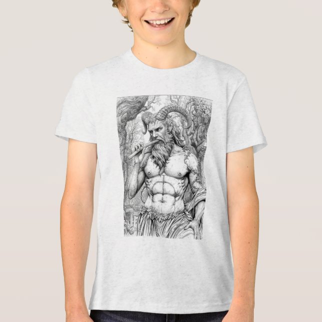 Camiseta Triblenda Pan Greek God of Nature and Music - Mythological A (Anverso)