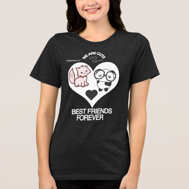 Camiseta Triblenda PANDA CAT Fun Cute (Anverso)