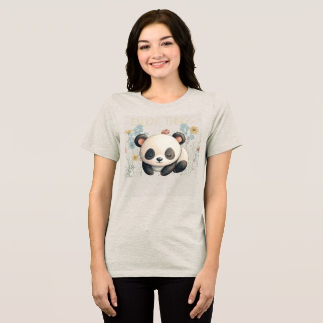 Camiseta Triblenda Panda Enjoy Things (Anverso Completo )