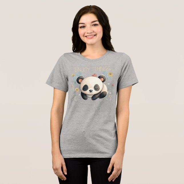Camiseta Triblenda Panda Enjoy Things (Anverso Completo )