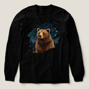 Camiseta Triblenda Panorama de invierno de osito marrón retro