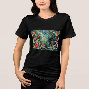 Camiseta Triblenda Pantera negra África Estilo collage alegre selva