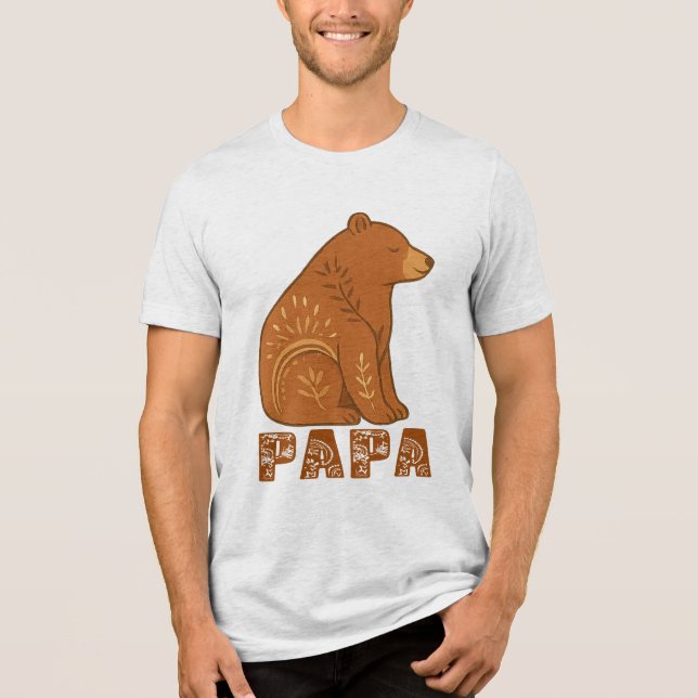Camiseta Triblenda Papa Bear Classic Boho T-Shirt (Anverso)