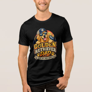Camiseta Triblenda Papa Golden Retriever Retro Atardecer Vintage