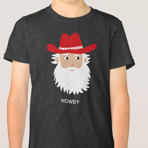 Camiseta Triblenda Papá Noel vaquero Texto personalizado Navidad