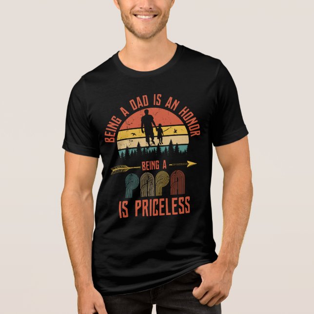Camiseta Triblenda Papá Papá dice | Retro del Día del Padre (Anverso)