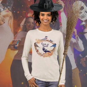 Camiseta Triblenda Para observadores de aves, truco o tweet de Hallow