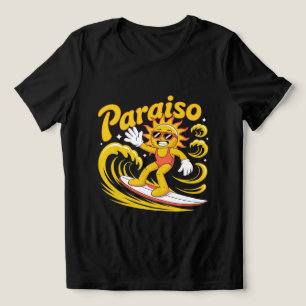 Camiseta Triblenda Paraiso Surfing Sun T-Shirt Playa de Verano Retr