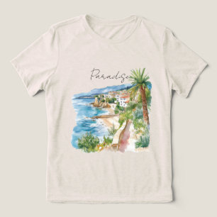 Camiseta Triblenda Paraíso Tropical Francés Riviera Océano