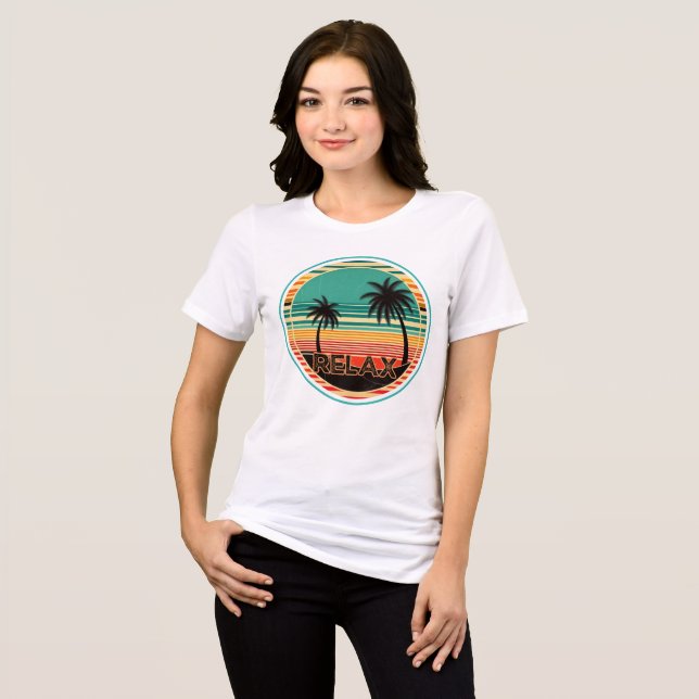 Camiseta Triblenda Paraíso tropical retro vintage (Anverso Completo)