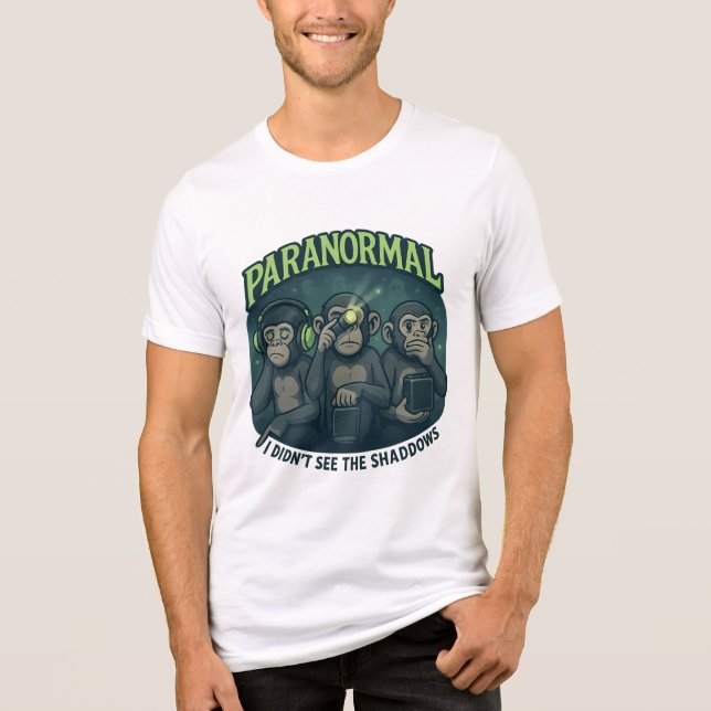 Camiseta Triblenda Paranormal Monkey Ghost-Hunting Tee (Anverso)